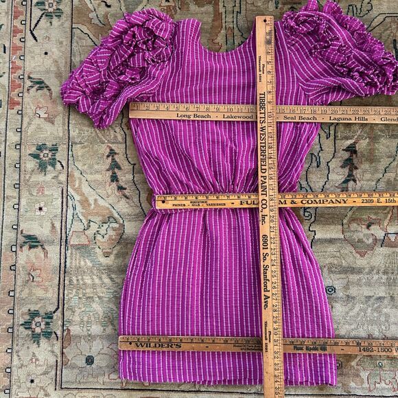 Happy x Nature Kate Hudson Pink Ruffle Mini Dress Size Medium - Picture 11 of 12